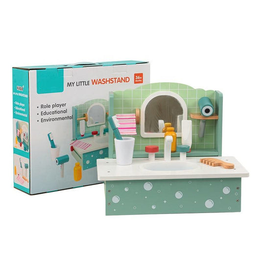 Wooden Bathroom Vanity Play Set
