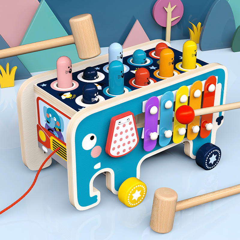 Wooden Elephant Pound & Hammer Toy
