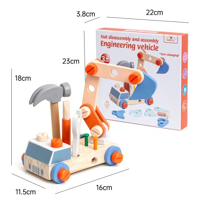 Wooden Screw & Nut Truck Toy