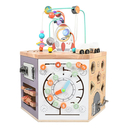 Wooden 6-in-1 Activity Cube