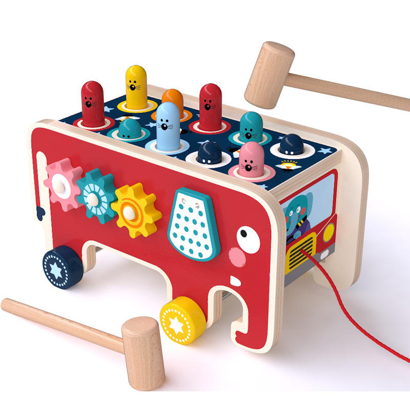 Wooden Elephant Pound & Hammer Toy