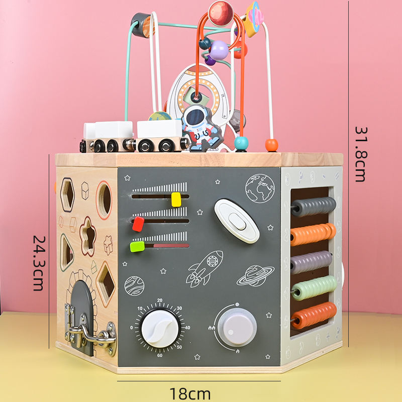 Wooden 6-in-1 Activity Cube