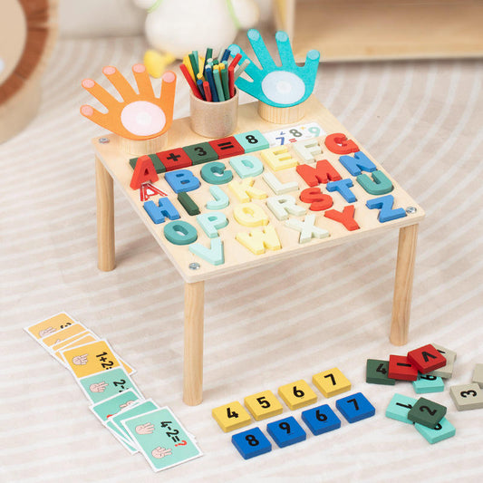 Multi-Functional Wooden Activity Board Educational Toy for Alphabet Cognitive Math Learning Toys