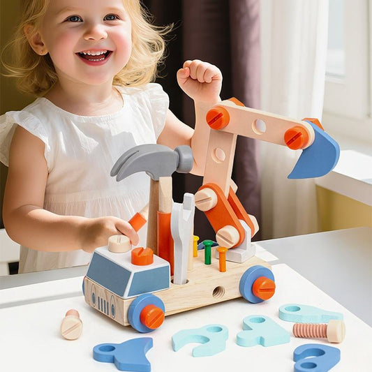 Wooden Screw & Nut Truck Toy