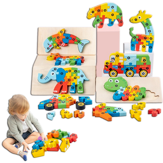 Wooden Animal & Plane Puzzle