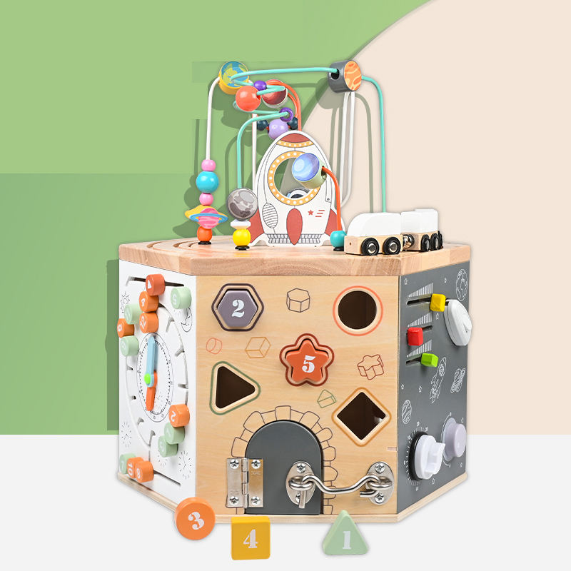 Wooden 6-in-1 Activity Cube