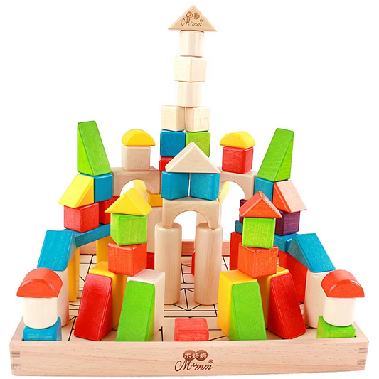 Colorful Wooden 3D Building Blocks – Creative Learning Toy for Kids