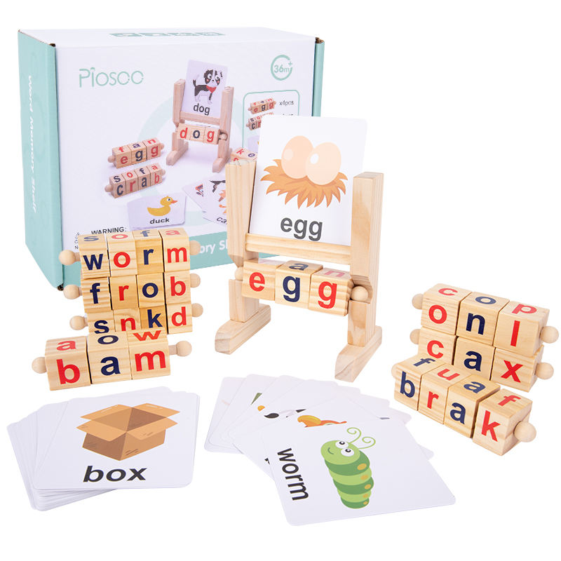 Wooden Reading Blocks – Spelling & Letter Game
