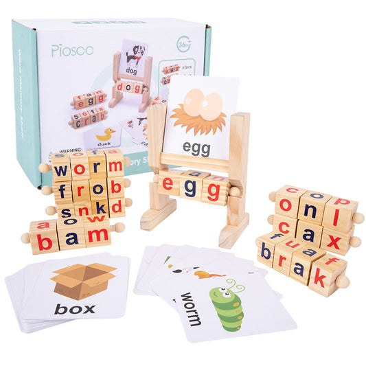 Wooden Reading Blocks – Spelling & Letter Game
